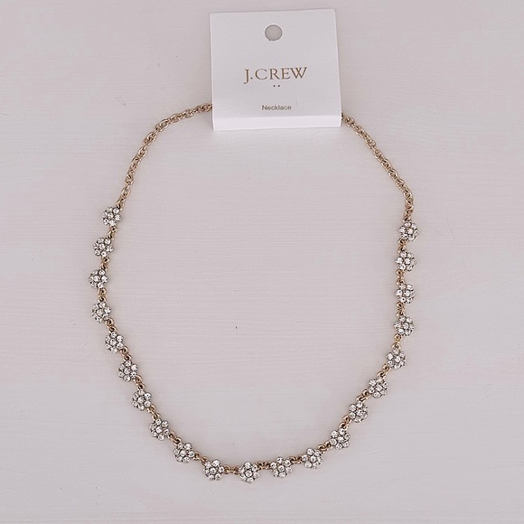 J CREW Crystal Flower Necklace NWT - Picture 2 of 6